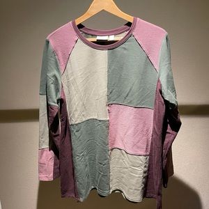 Logo Lounge French Terry Patchwork Top
